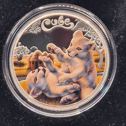 2016 Perth Mint 50c Half Ounce White Lion Cubs Silver Proof reverse