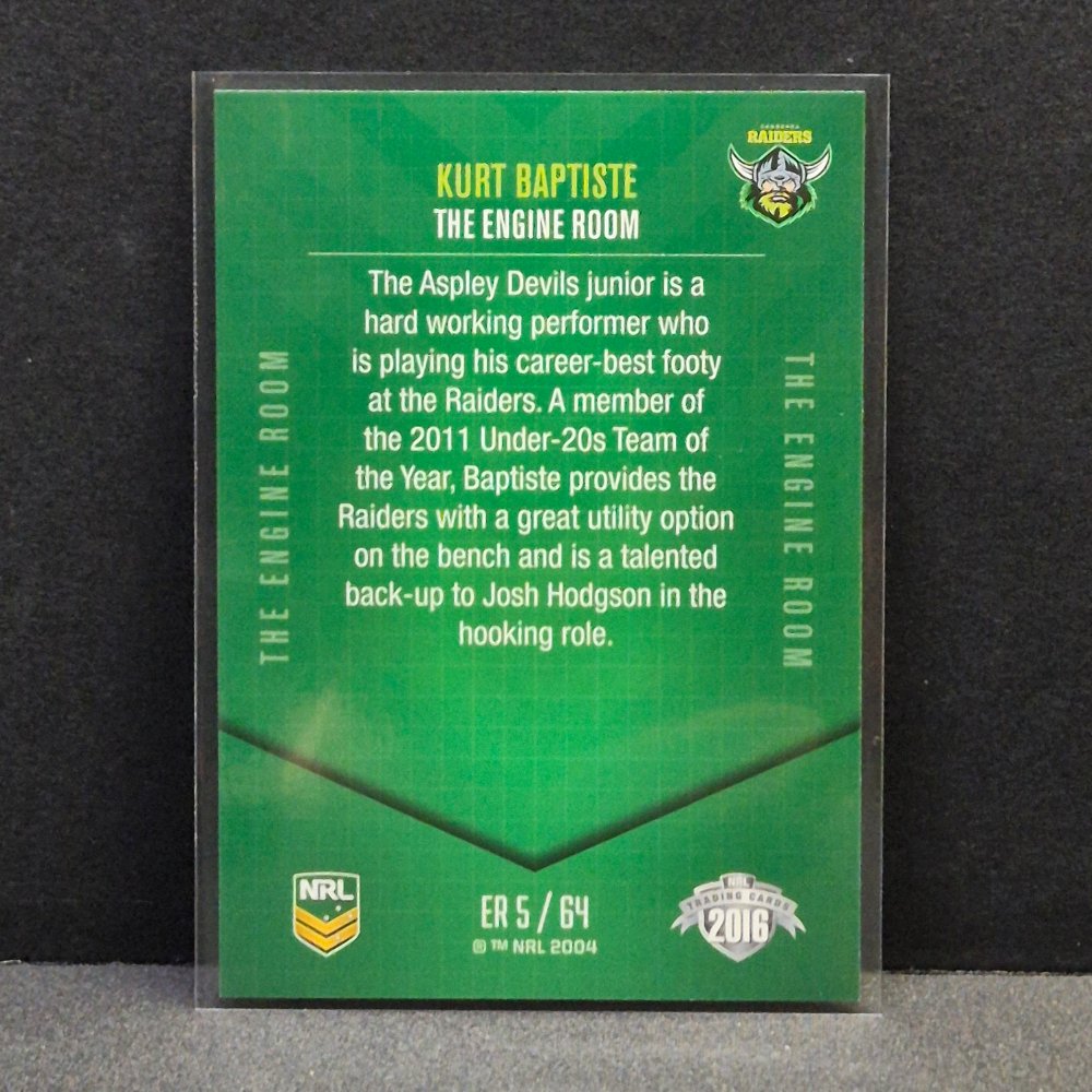 2016 NRL Elite - The Engine Room - ER5 - Kurt Baptiste