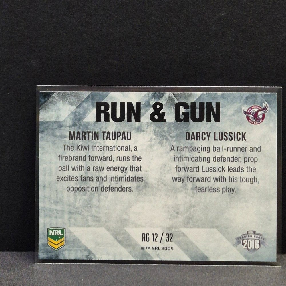 2016 NRL Elite - Run & Gun - RG12 - Taupau/Lussick - Sea-Eagles