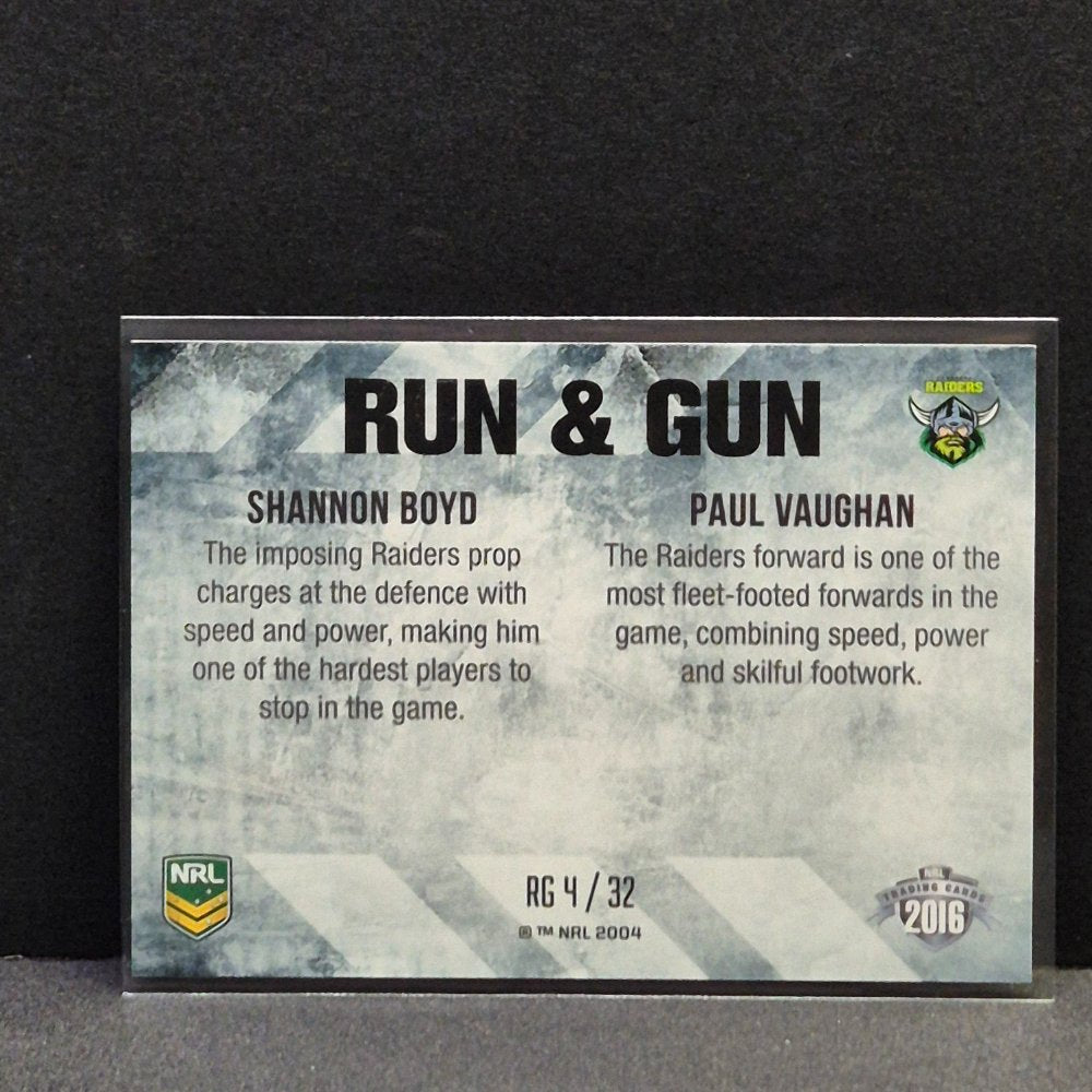 2016 NRL Elite - Run & Gun - RG4 - Boyd/Vaughan - Raiders