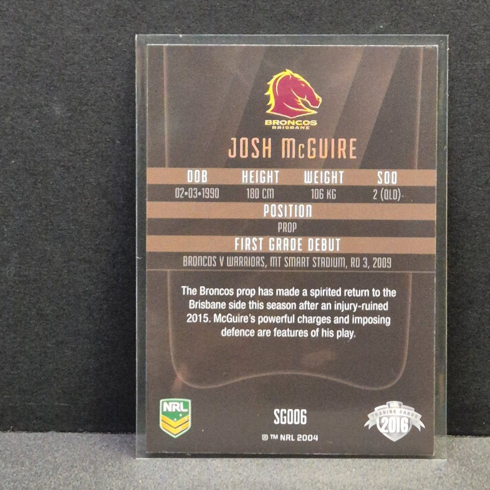 2016 NRL Elite - Gold Parallel - SG006 - Josh McGuire