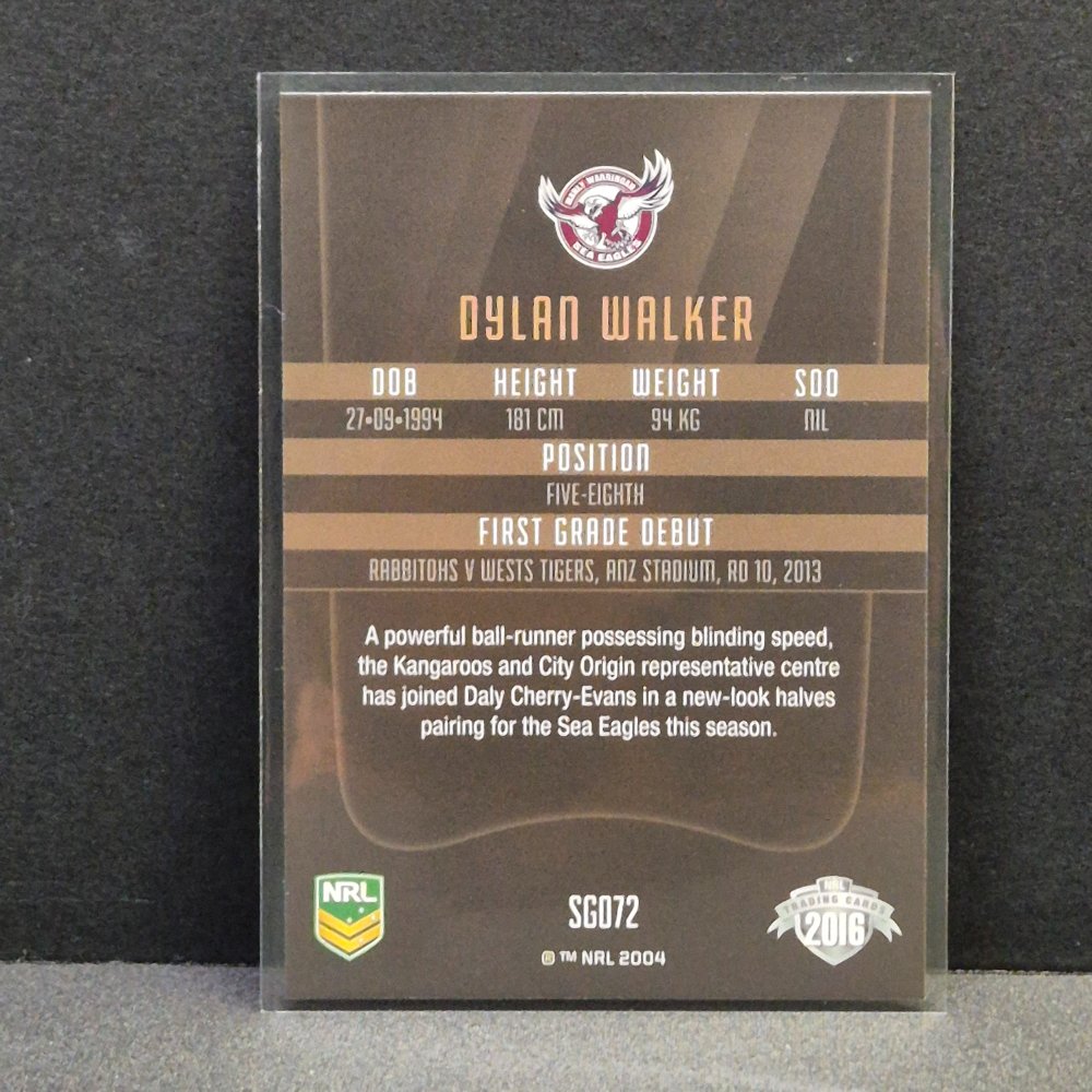 2016 NRL Elite - Gold Parallel - SG072 - Dylan Walker