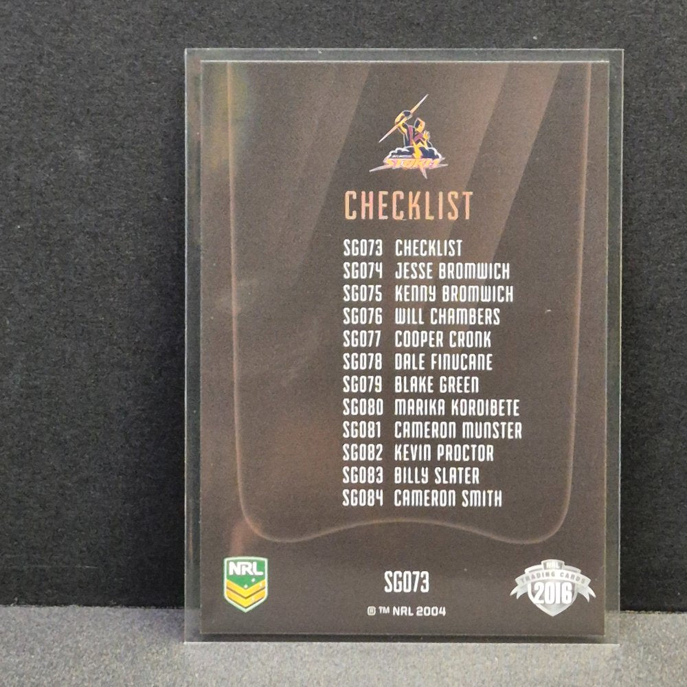 2016 NRL Elite - Gold Parallel - SG073 - Melbourne Storm Checklist