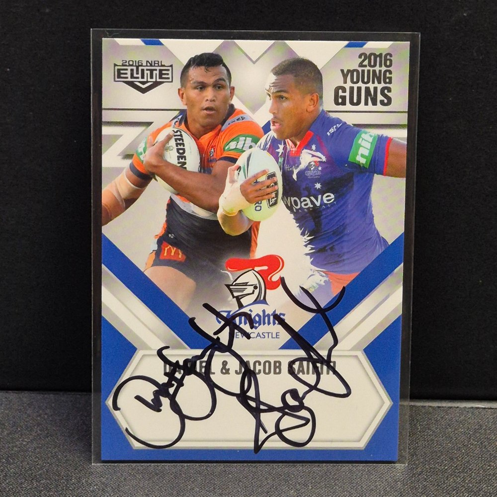 2016 NRL Traders Elite - Young Guns Signature - YG8 - Daniel & Jacob Saifiti