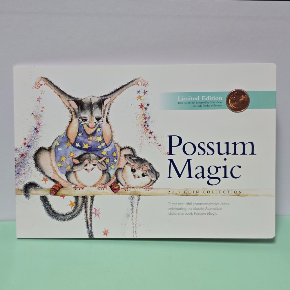 2017 Possum Magic 8 Coin Collection  by the Royal Australian Mint Front Cover with exclusive release 1c