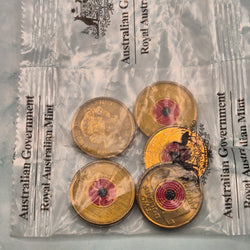 2018 $2 Royal Australian Mint Five Coin Bag sealed with Armistice Centenary coins