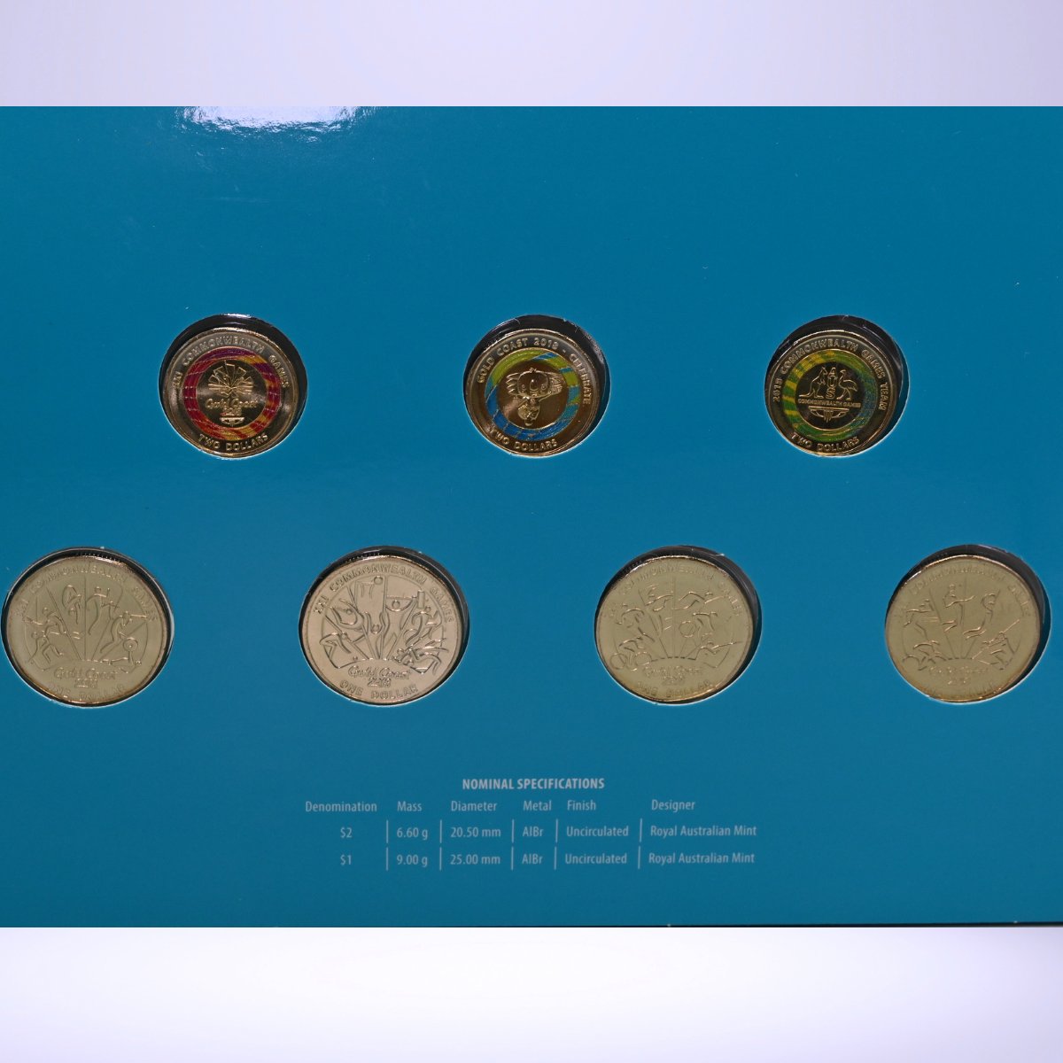 Seven 2018 Commonwealth Games Gold Coast coins - reverse shown