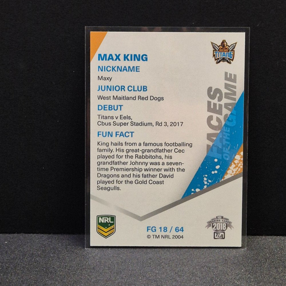 2018 NRL Traders - Faces of the Game - FG18- Max King