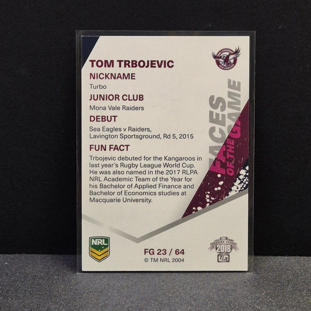 2018 NRL Traders - Faces of the Game - FG23- Tom Trbojevic