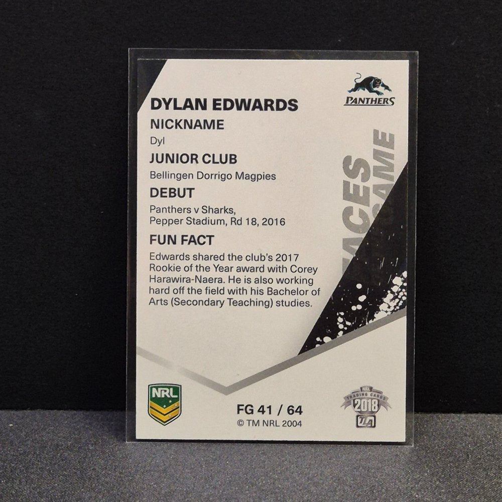 2018 NRL Traders - Faces of the Game - FG41- Dylan Edwards