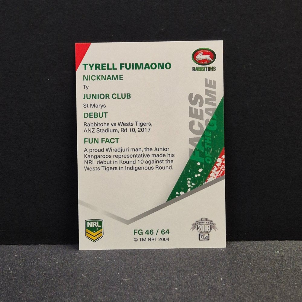 2018 NRL Traders - Faces of the Game - FG46 - Tyrell Fuimaono