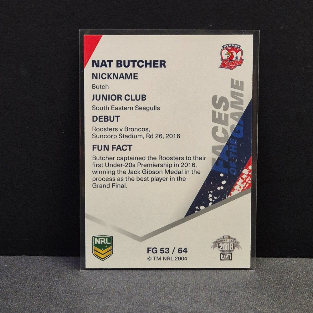 2018 NRL Traders - Faces of the Game - FG53- Nat Butcher