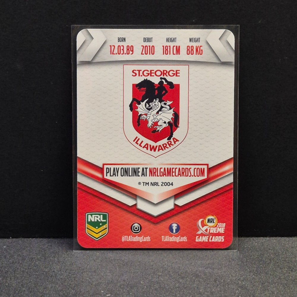 2018 NRL Xtreme - Silver Parallel - SP117 - Gareth Widdop