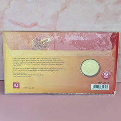Perth Mint $1 coin in PNC with golden Chinese dragon design