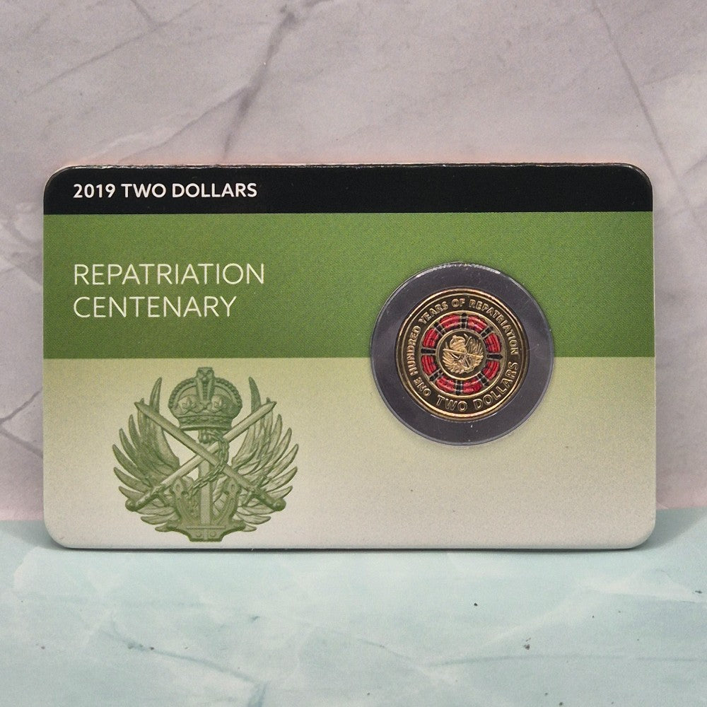 2019 $2 Repatriation Centenary Downies Collectables Card front