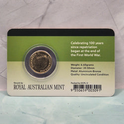 2019 $2 Repatriation Centenary Downies Collectables Card back
