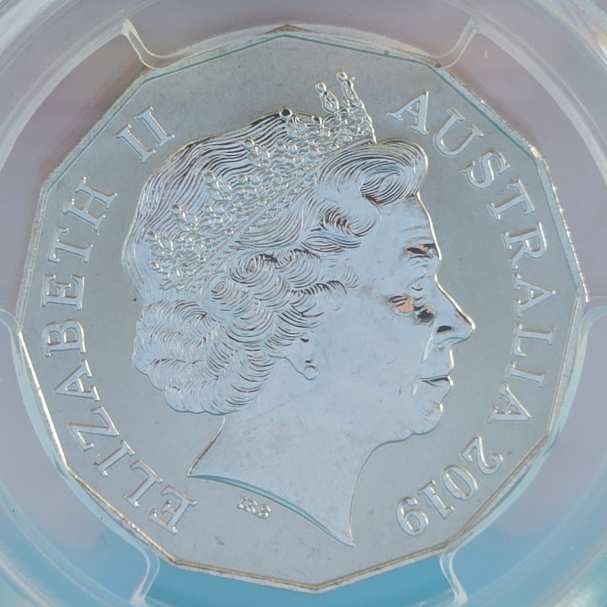 2019 50C Indigenous Languages Frosted Uncirculated coin close up obverse