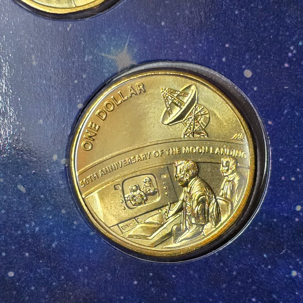 2019 50th Anniversary of the Moon Landing Mint Set Uncirculated Year Set from the Royal Australian Mint with NIFC 5c and $1 designs reverse $1