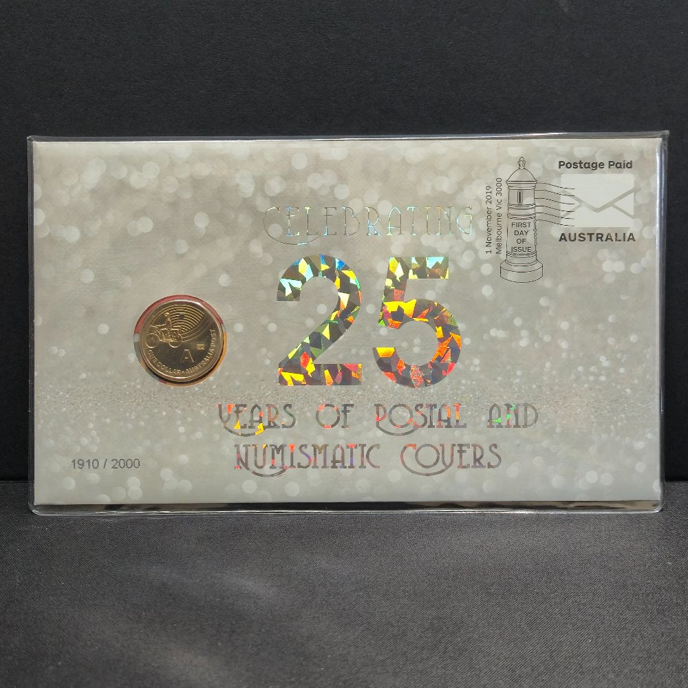 2019 $1 25 Years of Postal and Numismatic Cover Envelope Privy Mark PNC