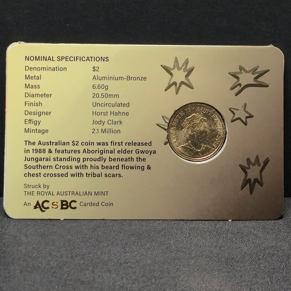 2019 $2 JC Aboriginal Elder ACBC Carded Unc Coin