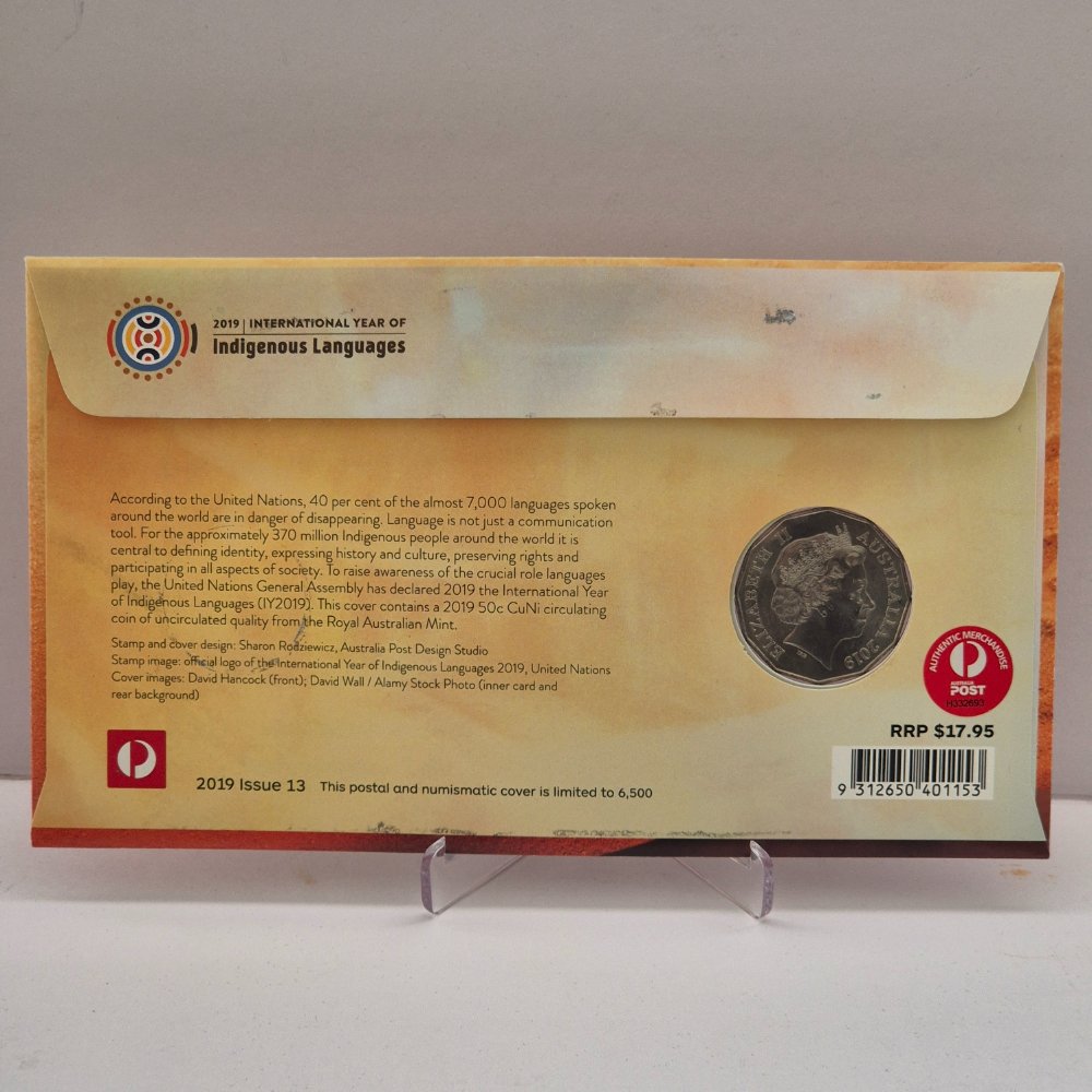 2019 50c Indigenous Languages PNC with Third Party ACBC 5 Years overprint