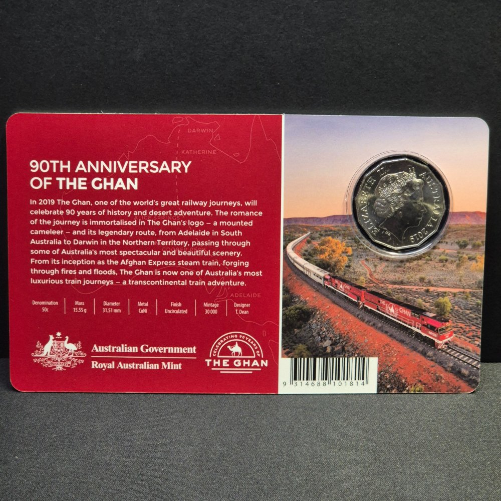 2019 50c The Ghan Uncirculated Carded Coin