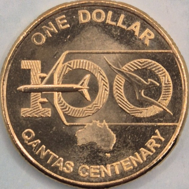 2020 $1 QANTAS Centenary uncirculated coin reverse
