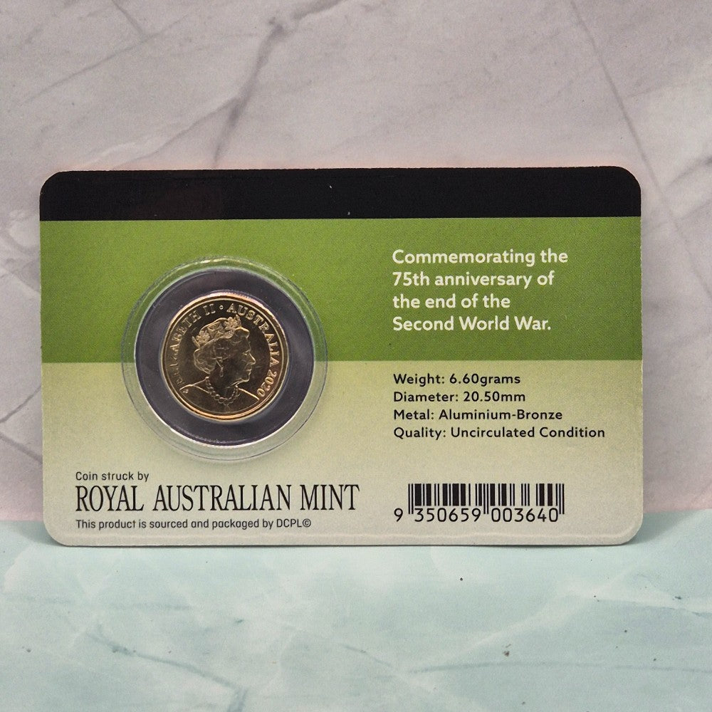 2020 $2 75 Years End of Second World War Downies Collectables Card - old design back