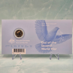 2020 $2 'C' Mintmark 75th Anniversary of the end of the Second World War coloured carded coin outer