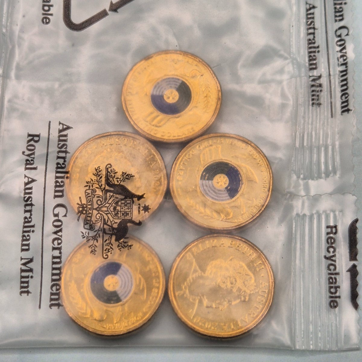 2020 $2 Five Coin Royal Australian Mint Bag - End of World War II