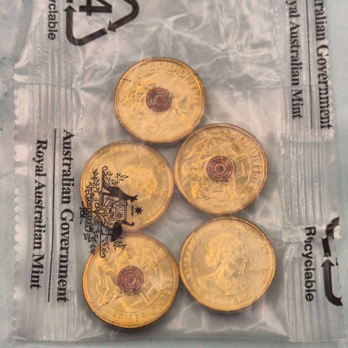 Sealed Royal Australian Mint bag of 5x 2020 $2 Australian Firefighters coins