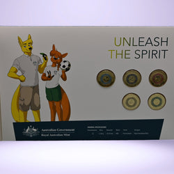 2020 Unleash the Spirit Royal Australian Mint folder - Five coloured $2 coins - reverse side