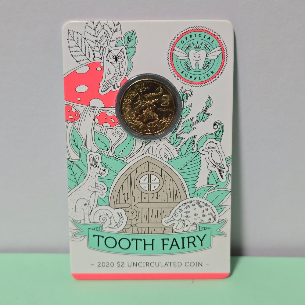 2020 $2 Tooth Fairy Carded Uncirculated Coin card front