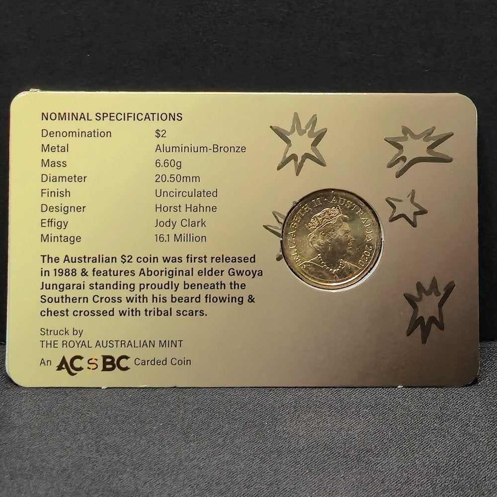 2020 $2 JC Aboriginal Elder ACBC Carded Unc Coin