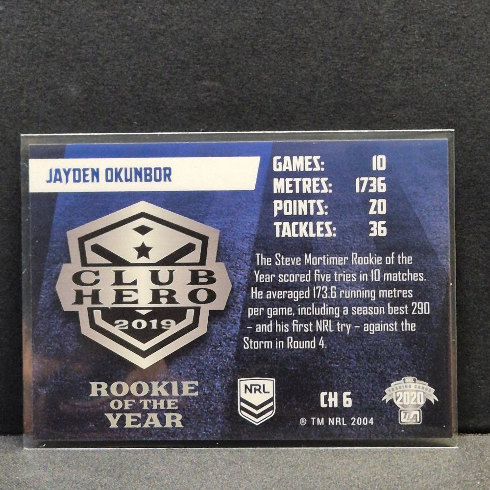 2020 NRL Traders - Club Heroes - CH6 - Jayden Okunbor