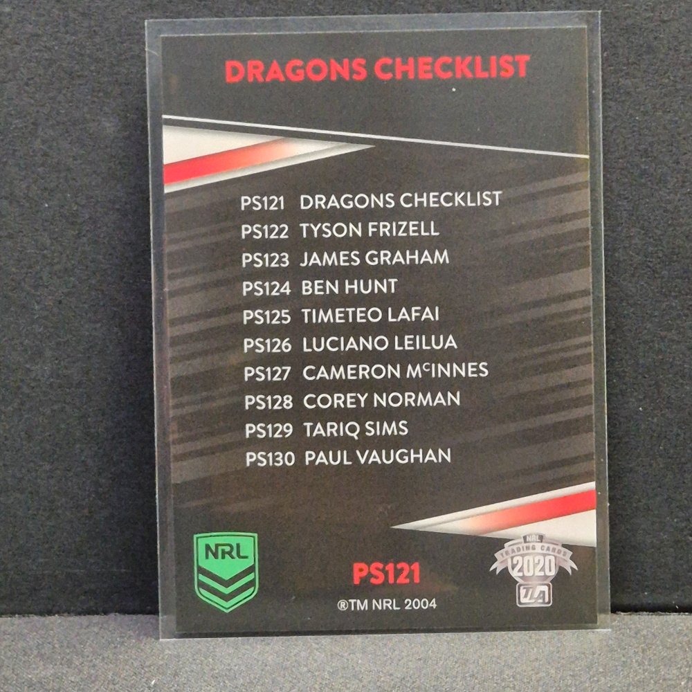 2020 NRL Traders - Parallels - PS121 - St George Illawarra Dragons Checklist