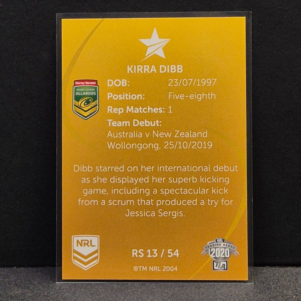 2020 NRL Traders - Representative Stars - RS13 - Kirra Dibb