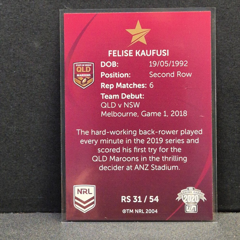 2020 NRL Traders - Representative Stars - RS31 - Felise Kaufusi