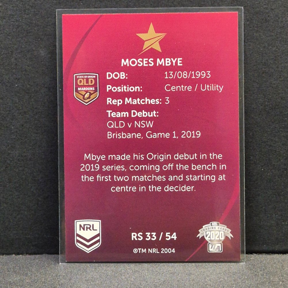 2020 NRL Traders - Representative Stars - RS33 - Moses Mbye