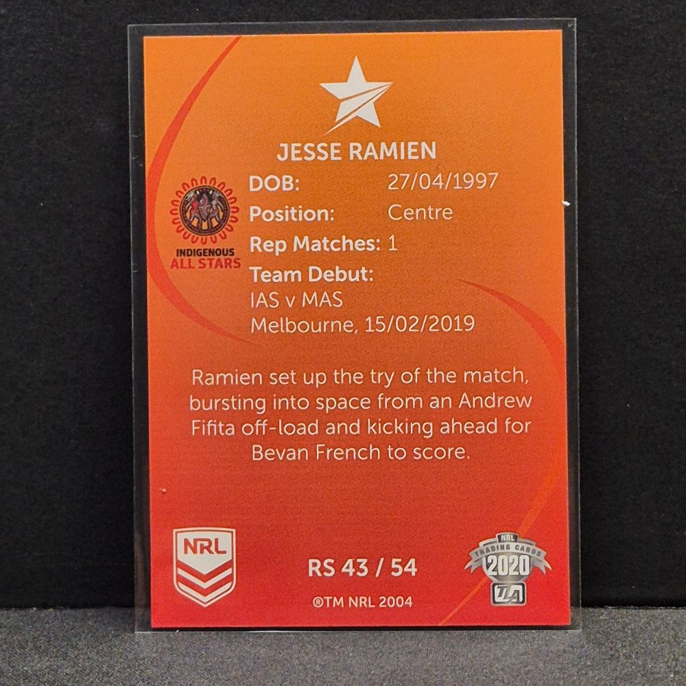 2020 NRL Traders - Representative Stars - RS43 - Jesse Ramien