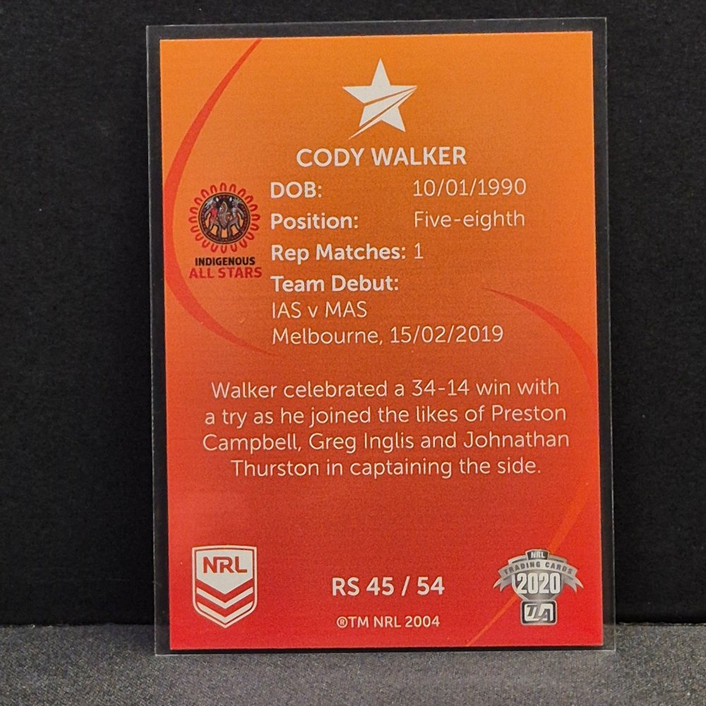 2020 NRL Traders - Representative Stars - RS45 - Cody Walker
