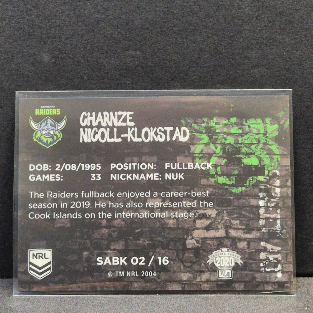 2020 NRL Traders - Street Art Black - SABK02 - Charnze Nicoll-Klokstad