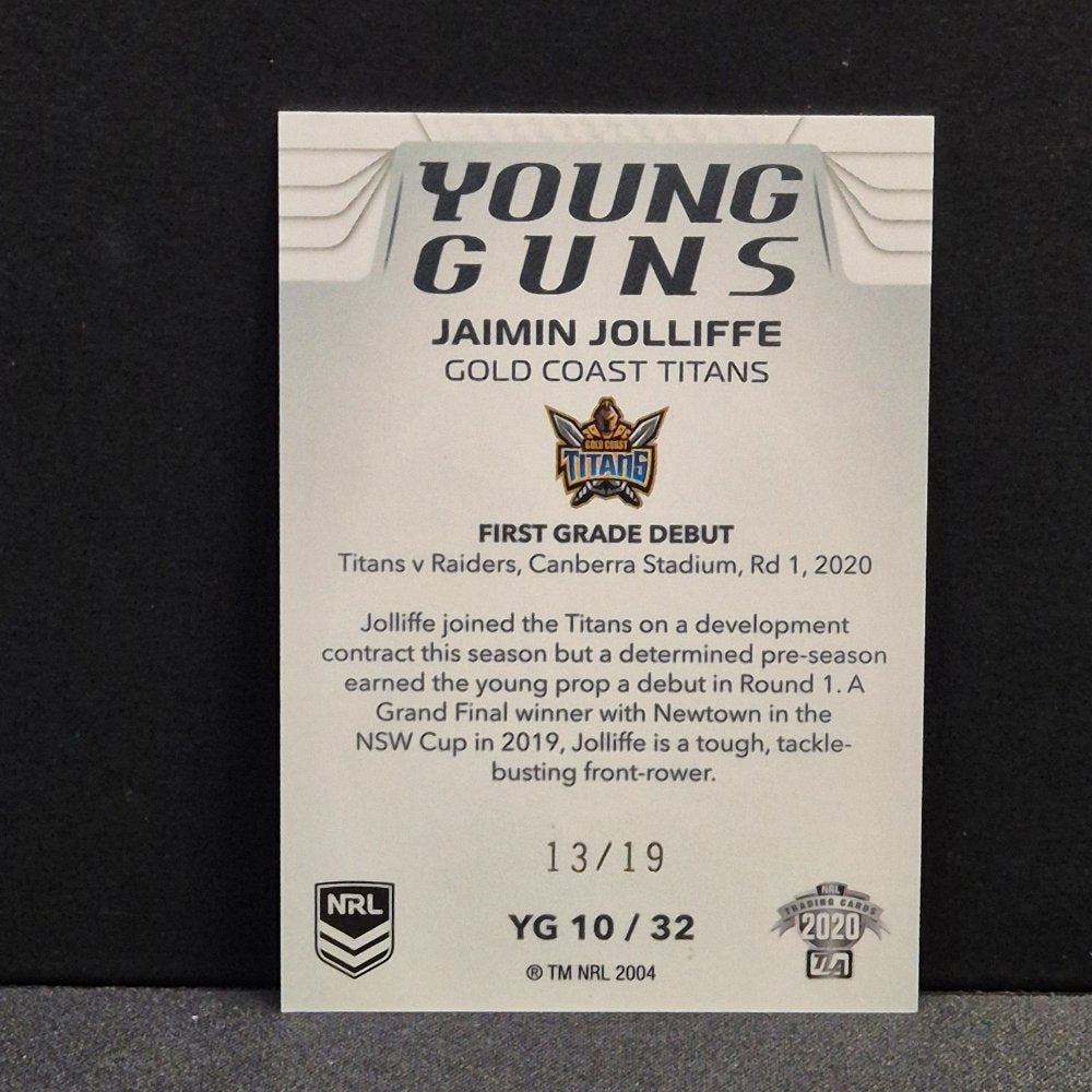 2020 NRL Traders Elite - White - Young Gun Parallel - Jaimin Jolliffe
