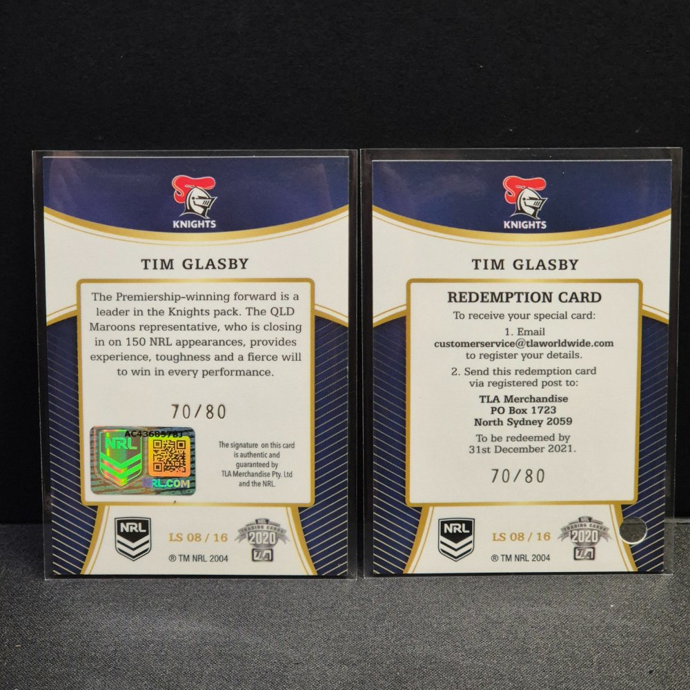 2020 NRL Traders Elite - League Sensations Signature - LS8 - Tim Glasby