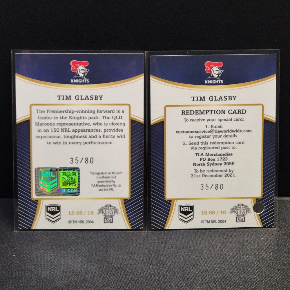 2020 NRL Traders Elite - League Sensations Signature - LS8 - Tim Glasby