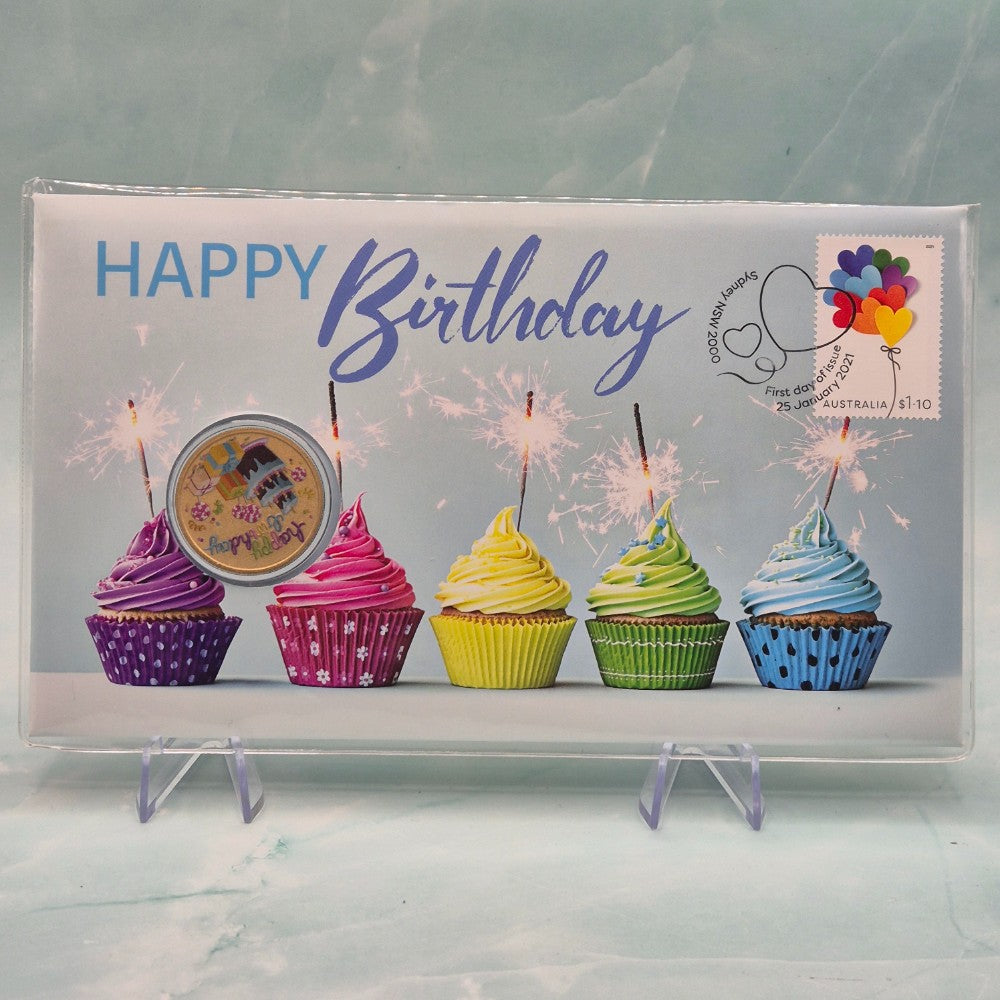 2021 $1 Perth Mint Happy Birthday PNC front cover
