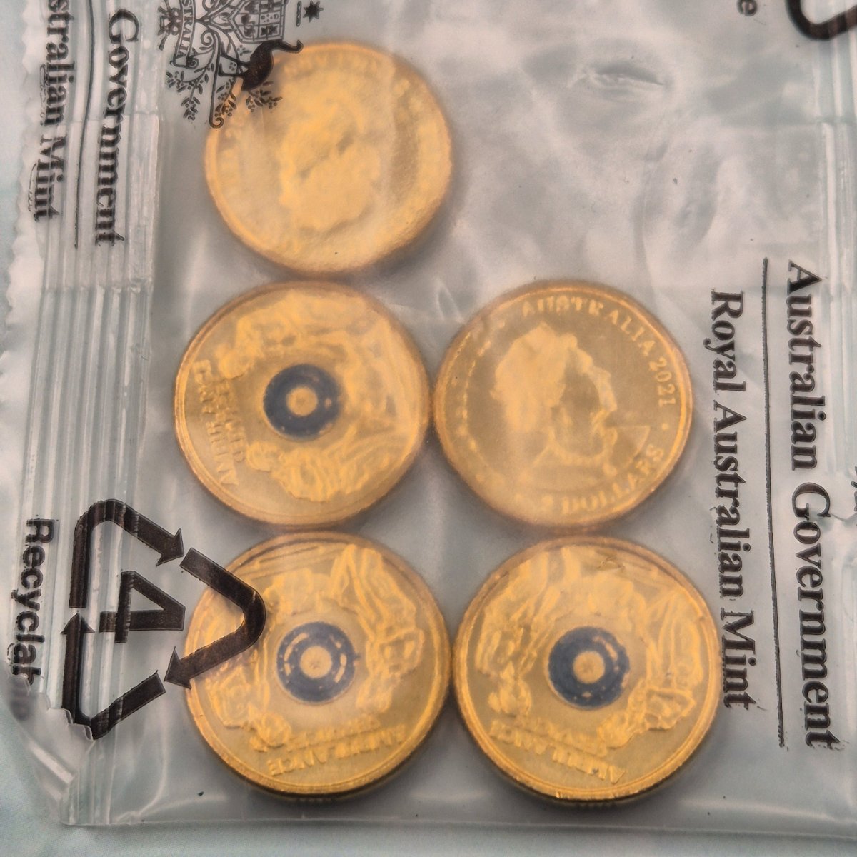 Sealed Royal Australian Mint Bag of 5x 2021 $2 Ambulance Service coins