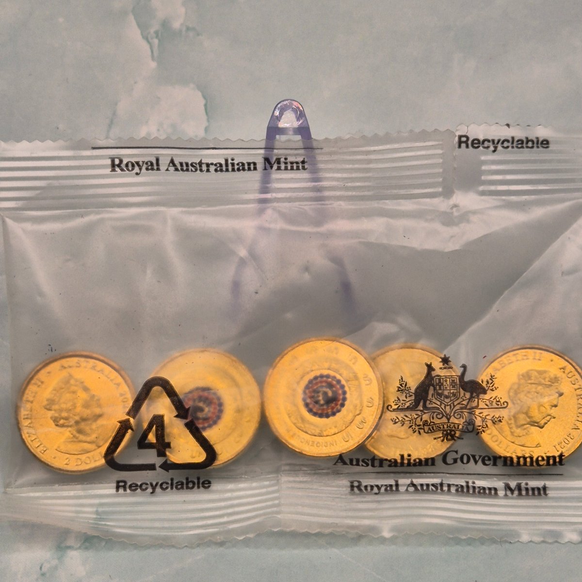 Sealed Royal Australian Mint Bag of 5x 2021 $2 Indigenous Military Service coins