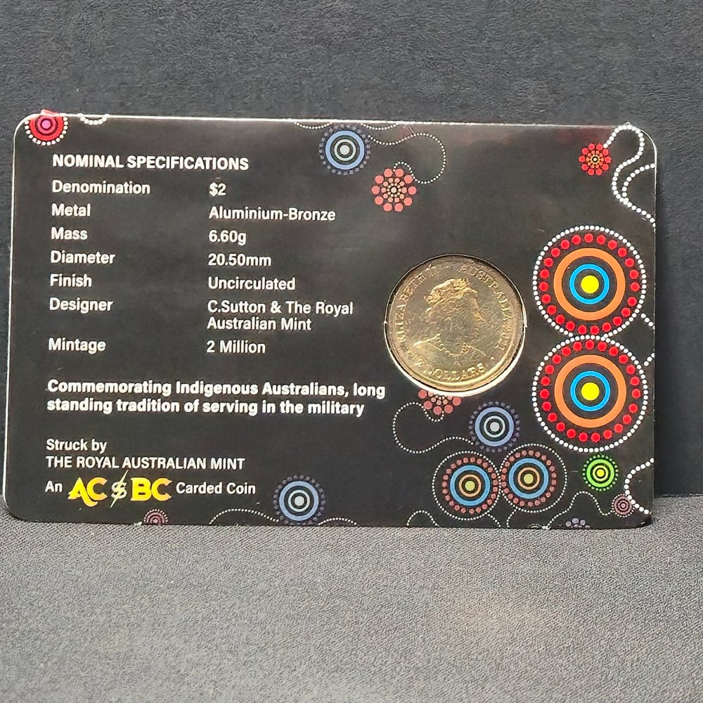2021 $2 Indigenous Military ACBC Carded Unc Coin
