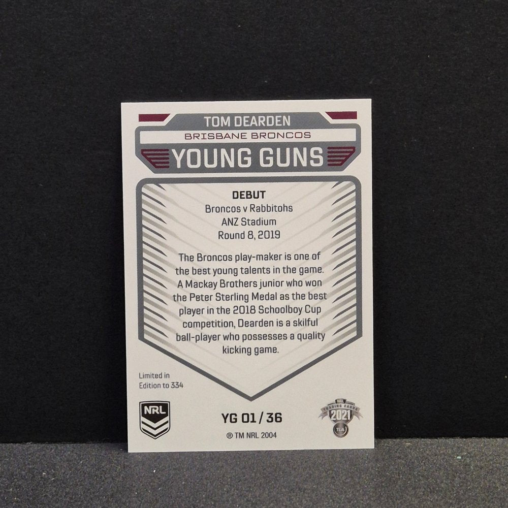 2021 NRL Traders Elite - Young Guns - YG01- Tom Dearden